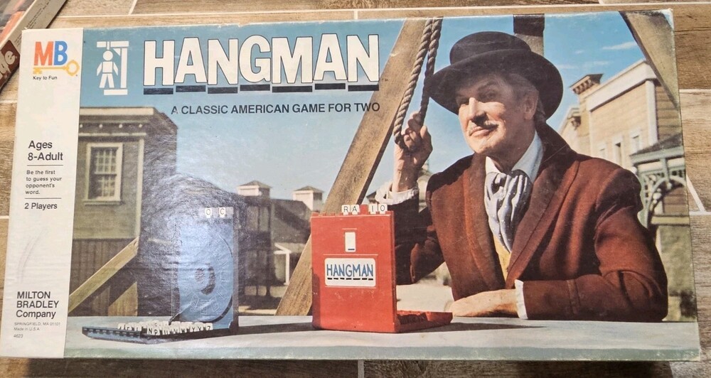 Vintage 1976 Milton Bradley Hangman Board Game w/ Vincent Price No 4623